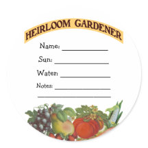 Heirloom Gardener Custom Seed Packers Stickers