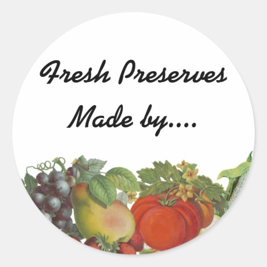 Heirloom Gardens Custom Seed oder Canning Labels Runder Aufkleber (Vorderseite)