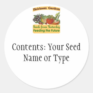 Heirloom Gardens Custom Seed Packet Labels Runder Aufkleber