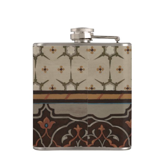 Heirloom-Gewebe mit dekorativen Mustern Flachmann (Rückseite)