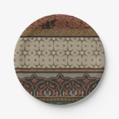 Heirloom-Gewebe mit dekorativen Mustern Pappteller (Vorderseite)