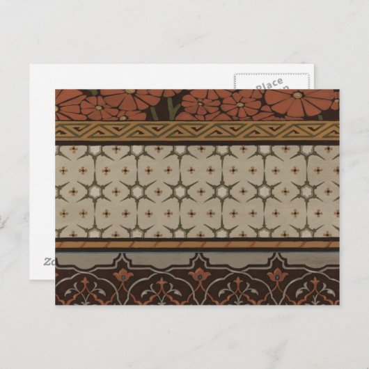 Heirloom-Gewebe mit dekorativen Mustern Postkarte (Vorne/Hinten)