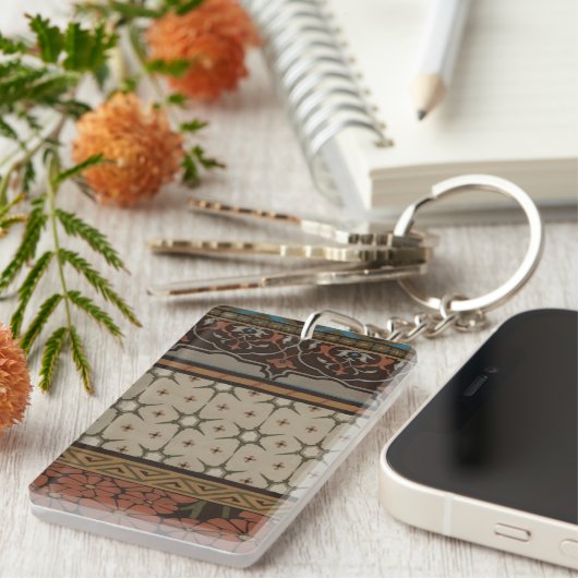 Heirloom-Gewebe mit dekorativen Mustern Schlüsselanhänger (Vorderseite rechts)