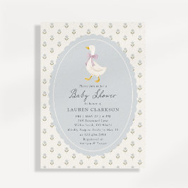 Heirloom Goose Floral Cottage Baby Shower Invitati Einladung