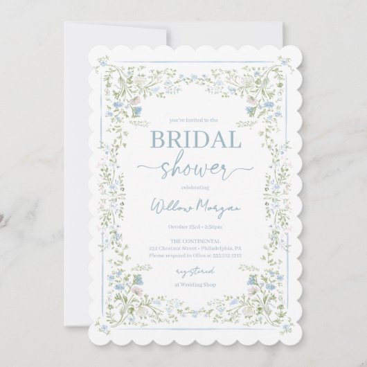 Heirloom Hydrangea Bridal Shower Invitation Einladung (Vorderseite)