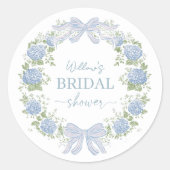 Heirloom Hydrangea Bridal Shower Stickers (Vorderseite)