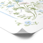 Heirloom Hydrangea Bridal Shower Welcome Poster (Ecke)