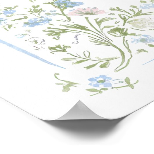 Heirloom Hydrangea Bridal Shower Welcome Poster (Ecke)