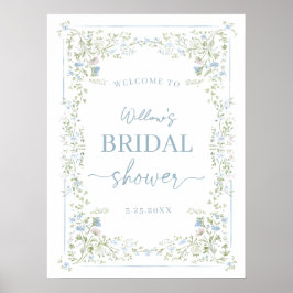 Heirloom Hydrangea Bridal Shower Welcome Poster