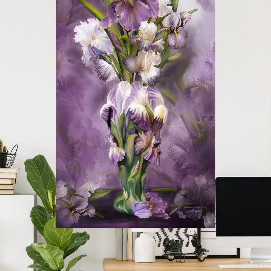 Heirloom Iris in Iris Vase Art Poster/Print Poster (Heimbüro)