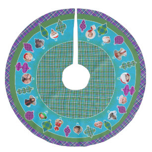 Heirloom Kariert (Retrofarben) Weihnachtsbaumrock Polyester Weihnachtsbaumdecke