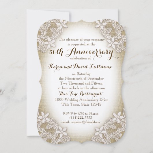Heirloom Land 50. Hochzeitstag Einladung (Vorderseite)