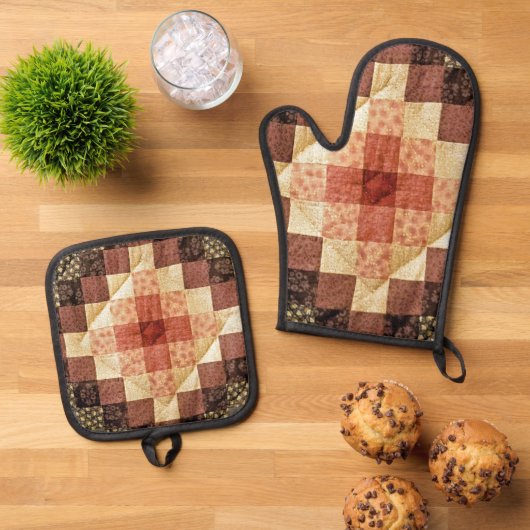Heirloom Quilt Pattern Ofenhandschuh & Topflappen-Set (Oben Unten)