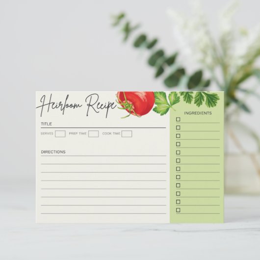 Heirloom Recipe (Stehend Vorderseite)