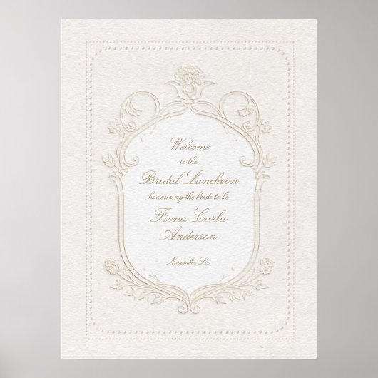 Heirloom Rococo Bridal Luncheon Shower Welcome Poster (Vorne)