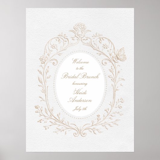 Heirloom Rococo Bridal Shower Brunch Welcome Sign Poster (Vorne)