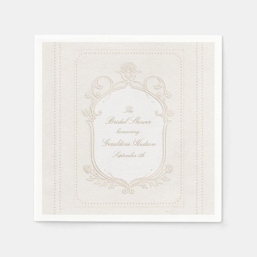 Heirloom Rococo Bridal Shower Serviette (Vorderseite)