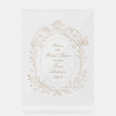 Heirloom Rococo Bridal Shower Welcome Acrylschild (Vorderseite)
