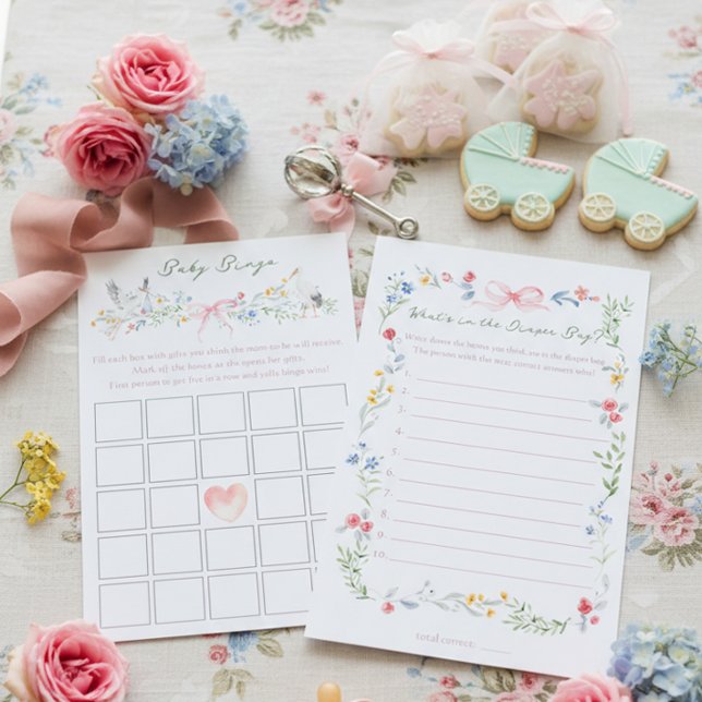 Heirloom Rose and Stork Baby Shower Games (Von Creator hochgeladen)