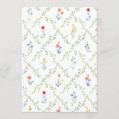 Heirloom Rose and Stork Baby Shower  Menükarte (Rückseite)