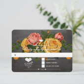Heirloom-Rose-Halbpension Typografie-UAWG RSVP Karte (Stehend Vorderseite)