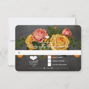 Heirloom-Rose-Halbpension Typografie-UAWG RSVP Karte