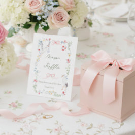 Heirloom Rose & Ribbon Stork Diaper Raffle Sockelschild