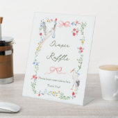 Heirloom Rose & Ribbon Stork Diaper Raffle Sockelschild (In SItu)