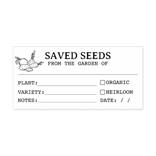 Heirloom Seed Saver Packet Gummistempel (Prägung)