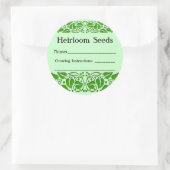 Heirloom Seeds Green Leaf Custom Seed Packing Stic Runder Aufkleber (Tasche)