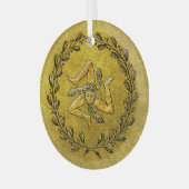 Heirloom Sicilian Trinacria Gold Ornament Aus Glas (Vorderseite links)