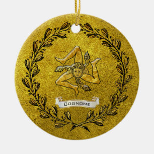 Heirloom sizilianisches Trinacria personifizieren Keramik Ornament