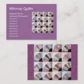 Heirloom-Steppdecke Visitenkarte (Vorne/Hinten)