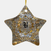 Heirloom-Stern-elegantes Monogramm Keramikornament (Hinten)