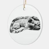 Heirloom Terrier, Ruhen und Bereit Keramik Ornament (Links)