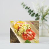 Heirloom Tomato and White Mais Salad Postkarte (Stehend Vorderseite)