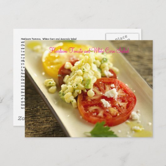Heirloom Tomato and White Mais Salad Postkarte (Vorne/Hinten)