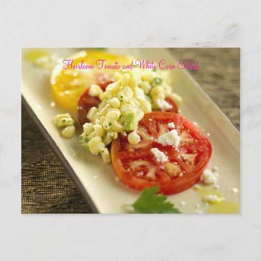 Heirloom Tomato and White Mais Salad Postkarte (Vorderseite)