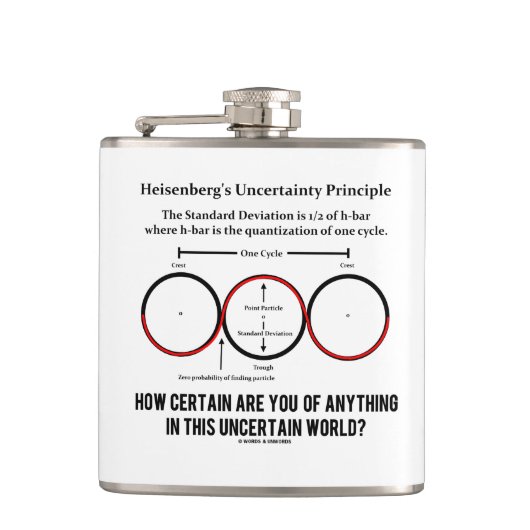 Heisenbergs Ungewissheits-Prinzip-Physik-Spaß Flachmann (Vorderseite)
