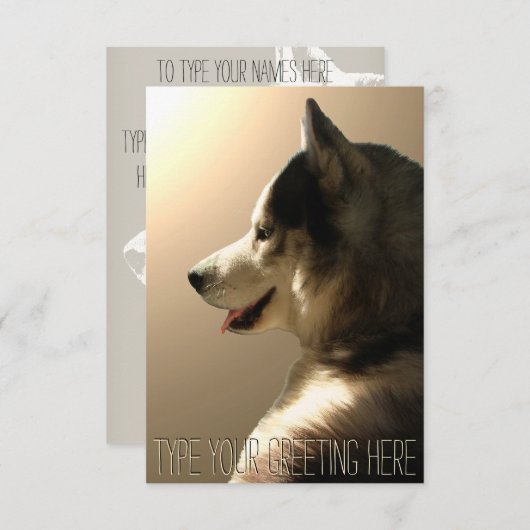 Heisere Einladungs-personalisierte sibirischer Einladung (Vorne/Hinten)