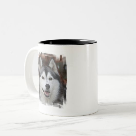 Heisere Hundekaffee-Tasse Zweifarbige Tasse (Vorderseite Links)