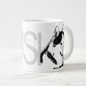 Heisere Hundekaffee-Tassen-sibirischer Jumbo-Tasse (Vorderseite Rechts)