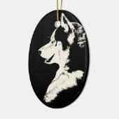 Heisere Verzierungmalamute-Andenken-Hundegeschenke Keramikornament (Links)