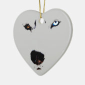 Heisere Verzierungs-personalisierter Schlittenhund Keramik Ornament (Links)