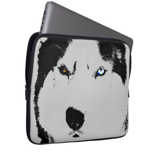 Heiserer Laptop-Kasten-sibirischer Husky mustert Laptopschutzhülle (Vorne Rechts)