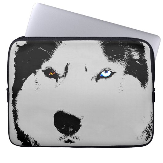 Heiserer Laptop-Kasten-sibirischer Husky mustert Laptopschutzhülle (Vorderseite)