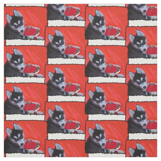 Heiseres Gewebe der Hund des Valentinsgrußes Stoff (Muster)