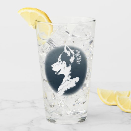 Heiseres Glas-Husky-Welpen-Glas personifizieren Glas (Vorderseite Ice)