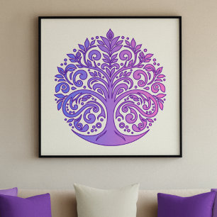 Heiserkeit Baum des Lebens Mandala - beruhigende S Poster