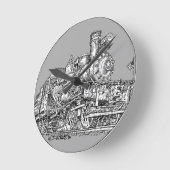 Heisler Dampf-Motor 1899 Runde Wanduhr (Winkel)